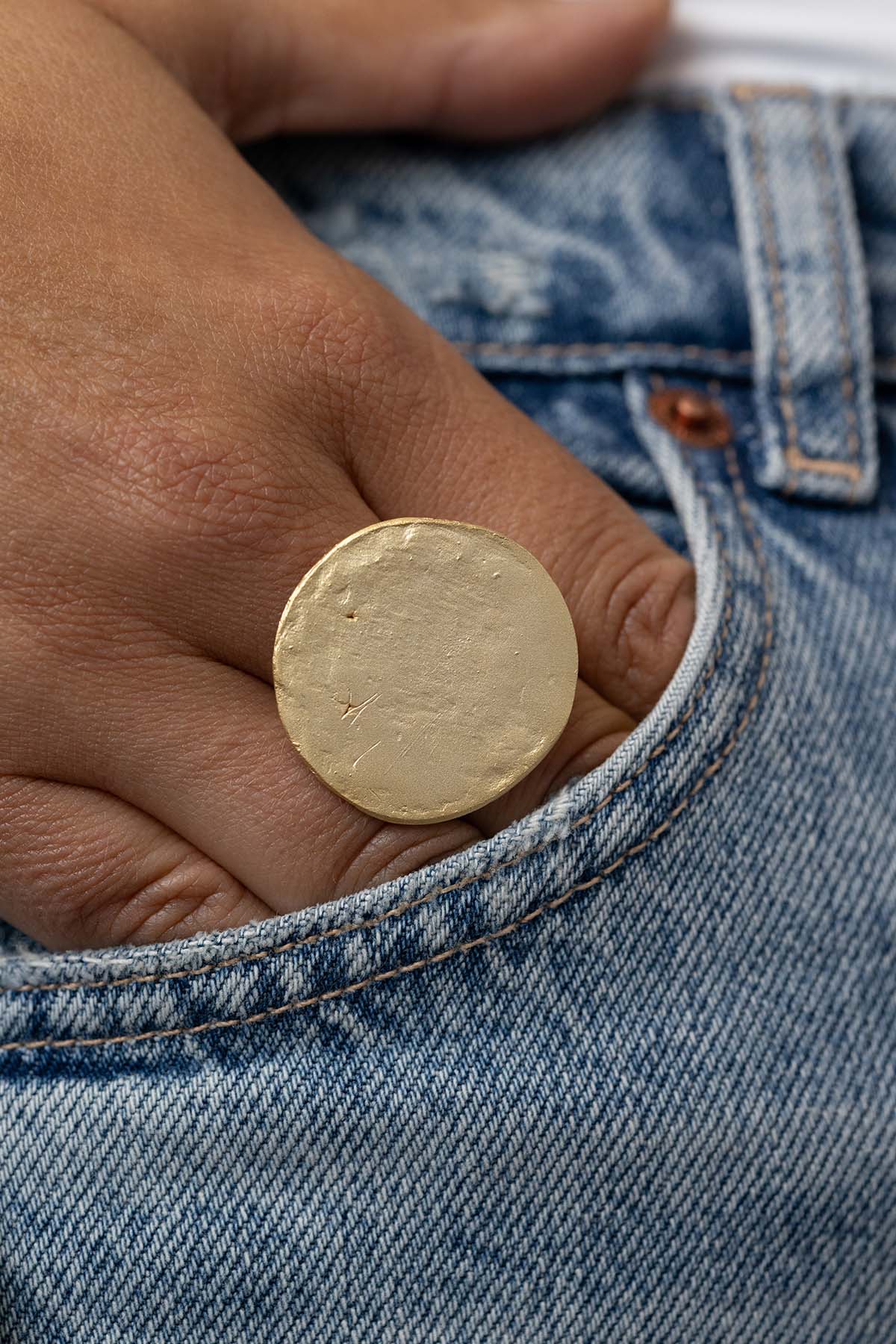 Anillo Luna Plata Mate