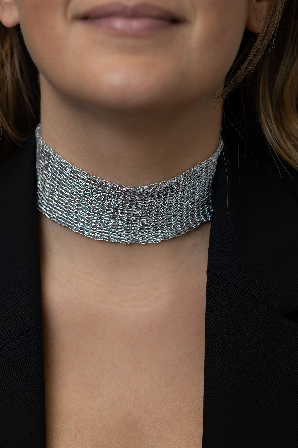 Choker malla plata
